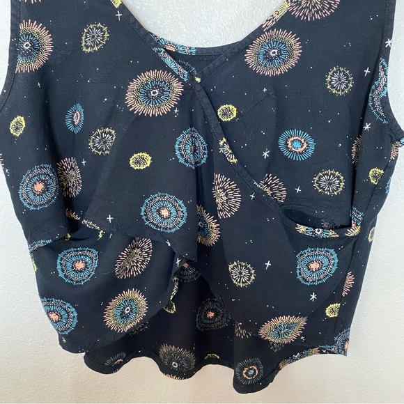 RVCA Top Black Fireworks Print Romper, Size Medium - Picture 5 of 10